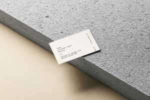 Free business card on a concrete block mockup - Instant Download