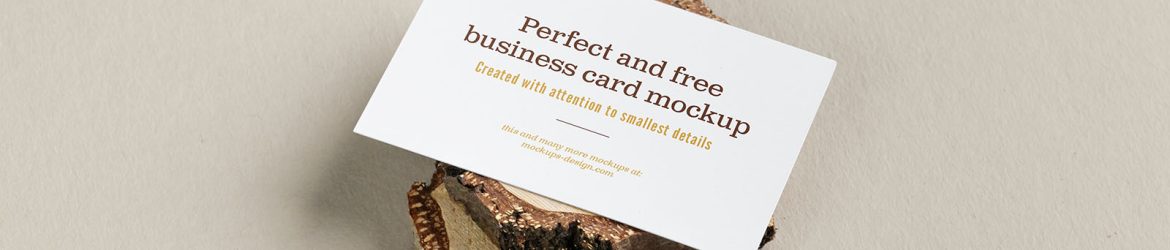 Free business card on wooden trunks mockup - Instant Download