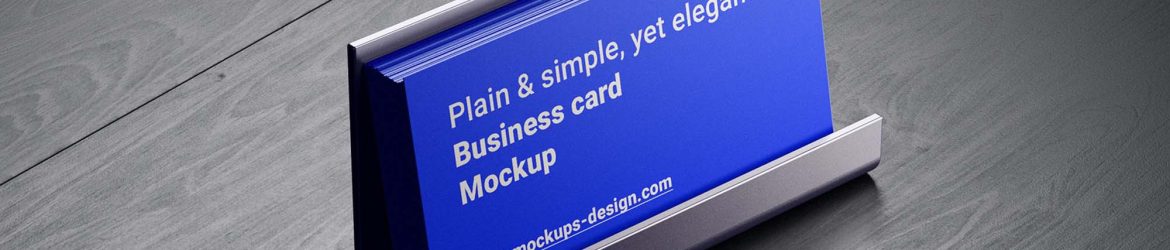 Free Business Cards in Holder Mockup (PSD)