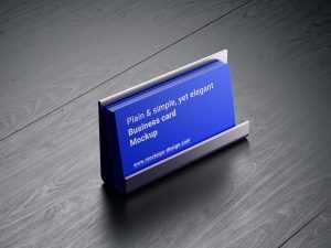Free Business Cards in Holder Mockup (PSD)