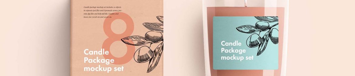 Free Candles Package Mockup (PSD)