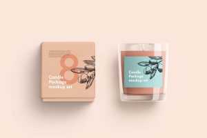 Free Candles Package Mockup (PSD)