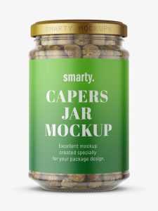 Free capers jar mockup