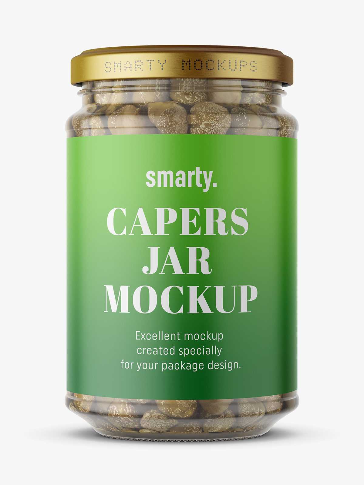 Free capers jar mockup