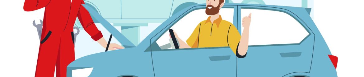 Free Car Fixing Vector Illustration (AI)
