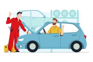 Free Car Fixing Vector Illustration (AI)