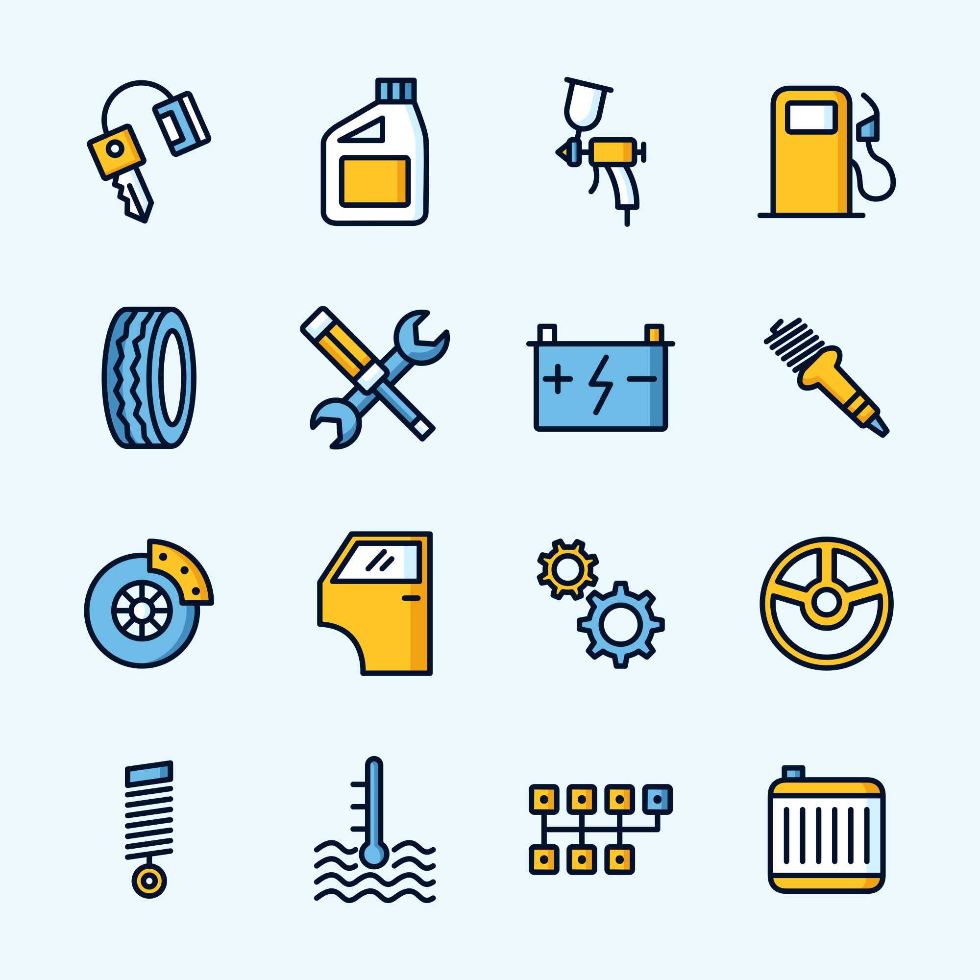 Free Car Service Icons – Part 02 (Ai)