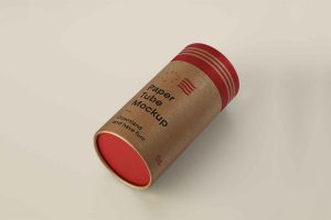 Free Cardboard Tube Mockup (PSD)