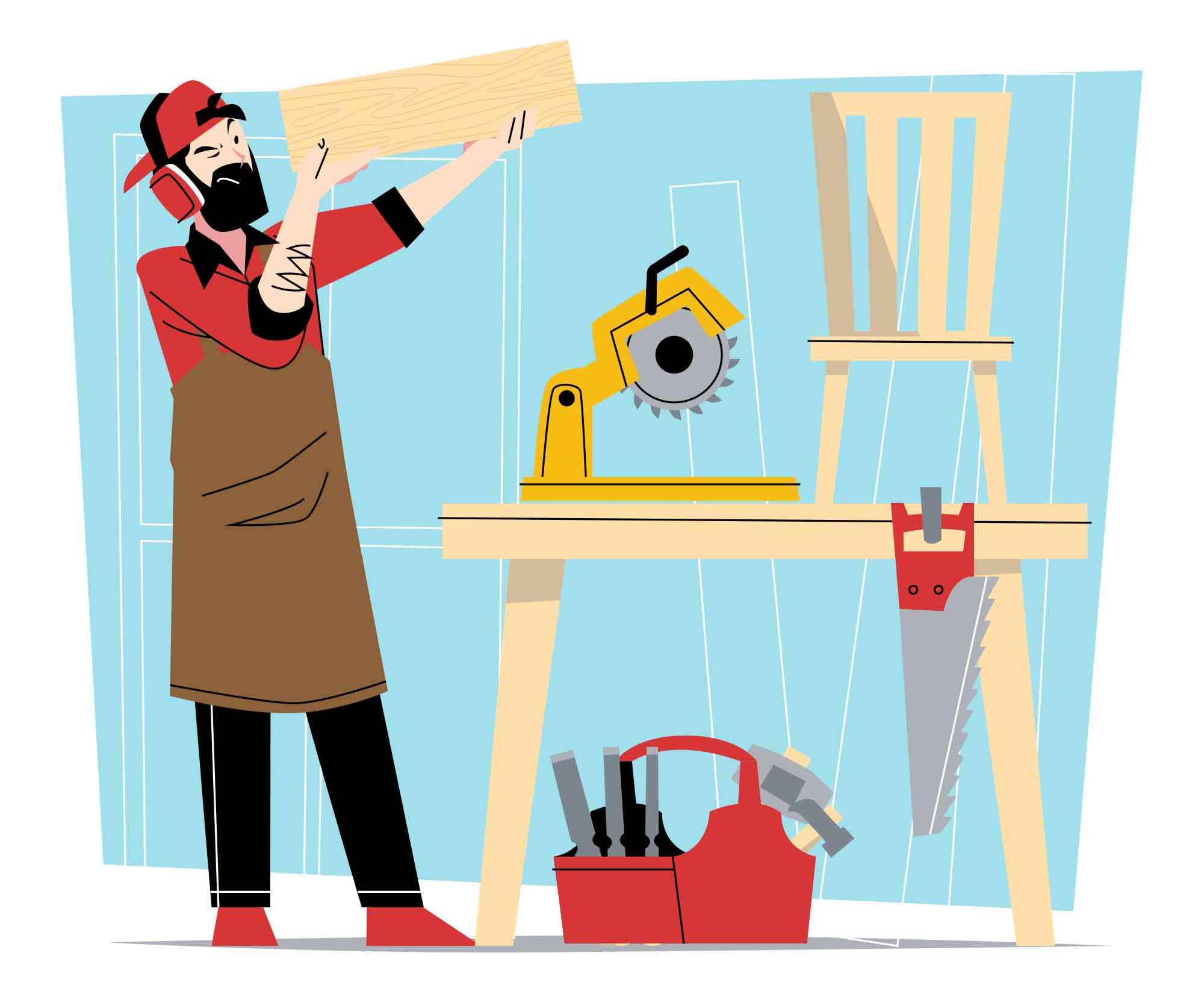 Free Carpenter Vector Illustration (AI)