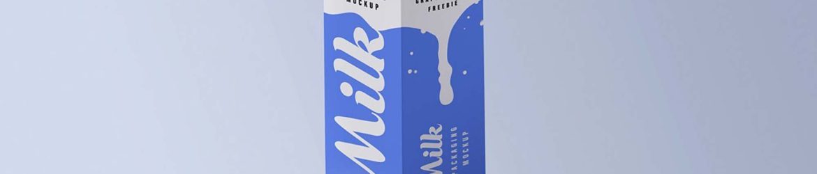 Free Cartoon Milk Packaging Mockup (PSD)