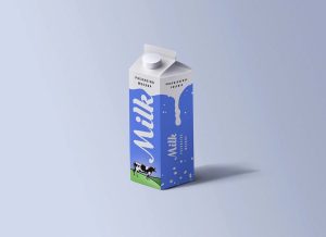 Free Cartoon Milk Packaging Mockup (PSD)