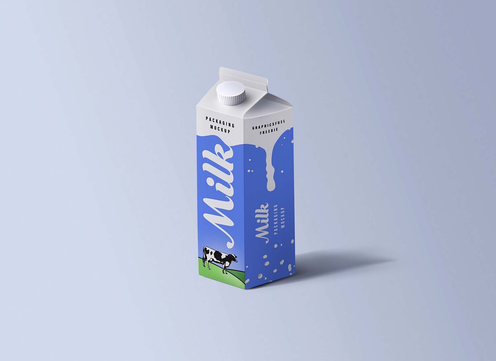 Free Cartoon Milk Packaging Mockup (PSD)