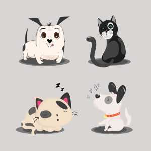 Free Cats and Dogs Vector Illustrations (Ai)