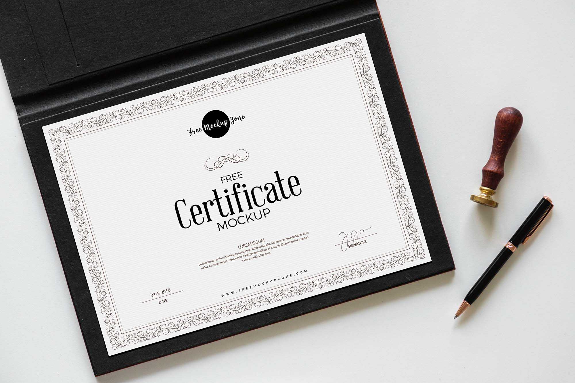 Free Certificate Mockup (PSD)