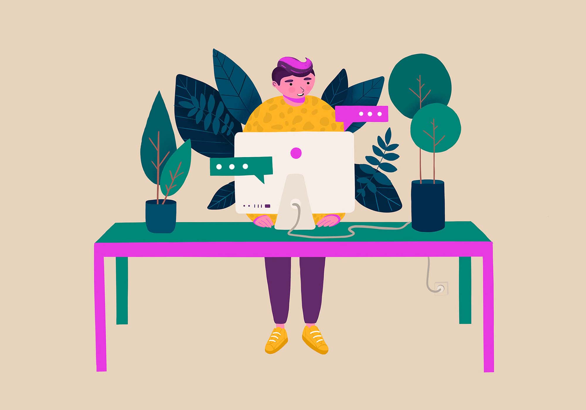 Free Chat Illustration (PSD)