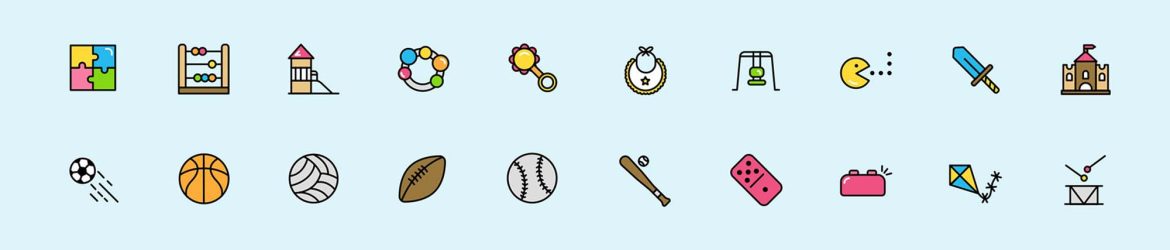 Free Childhood Flat Icons Set (Ai)