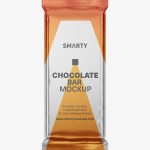 Free chocolate bar mockup / metallic