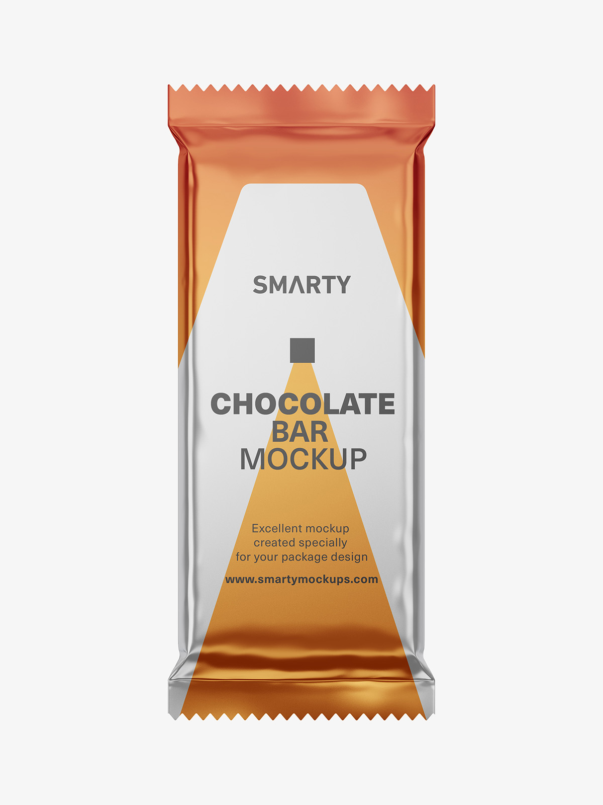 Free chocolate bar mockup / metallic