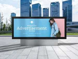 Free City Advertisement Billboard Mockup (PSD)