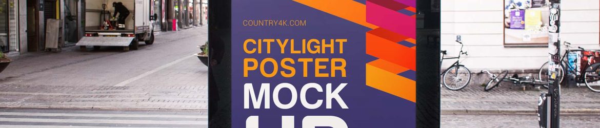 Free City-light Poster Mockup (PSD)