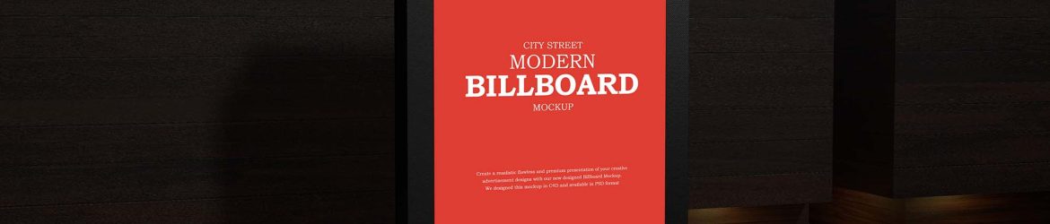 Free City Street Billboard Mockup (PSD)