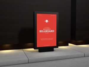 Free City Street Billboard Mockup (PSD)