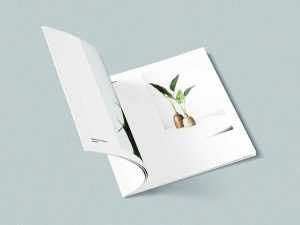 Free Classic Opened Square Magazine Mockup (PSD)