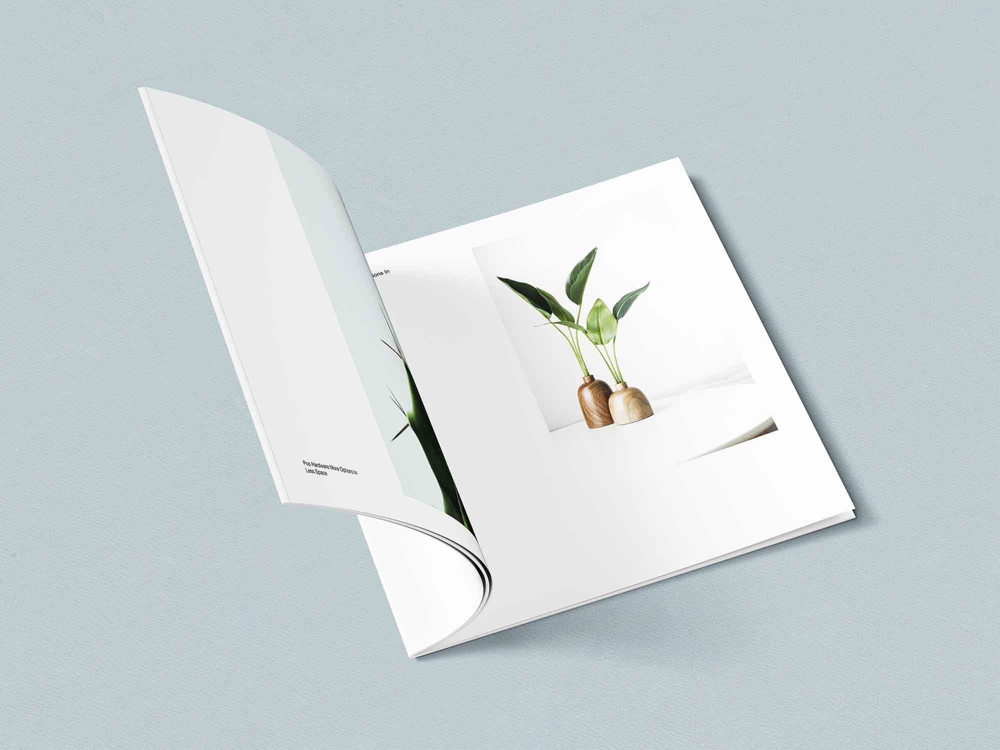 Free Classic Opened Square Magazine Mockup (PSD)