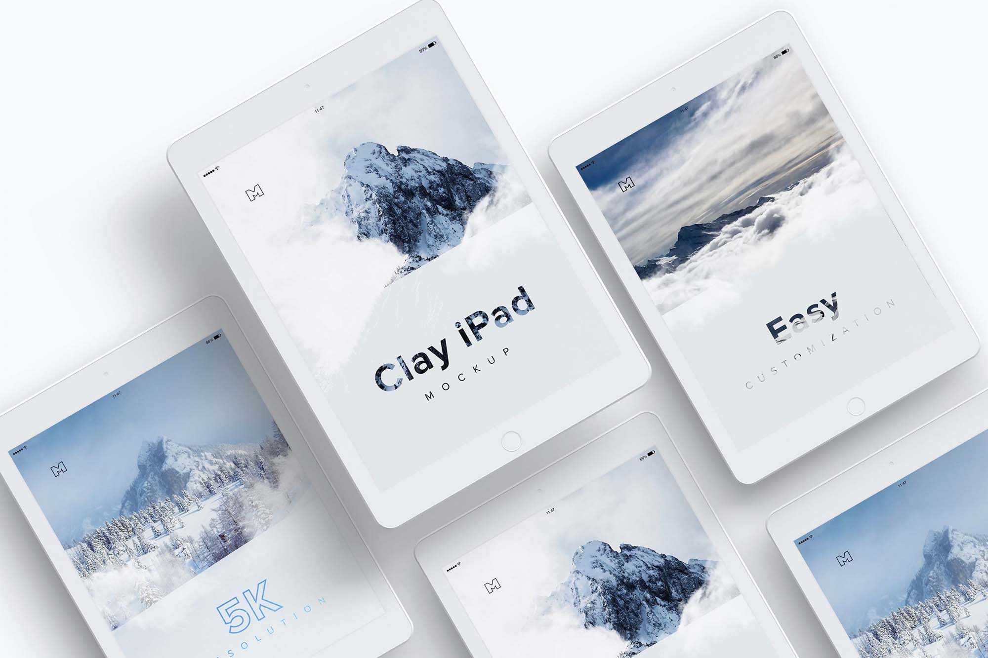 Free Clay iPad Mockup (PSD)