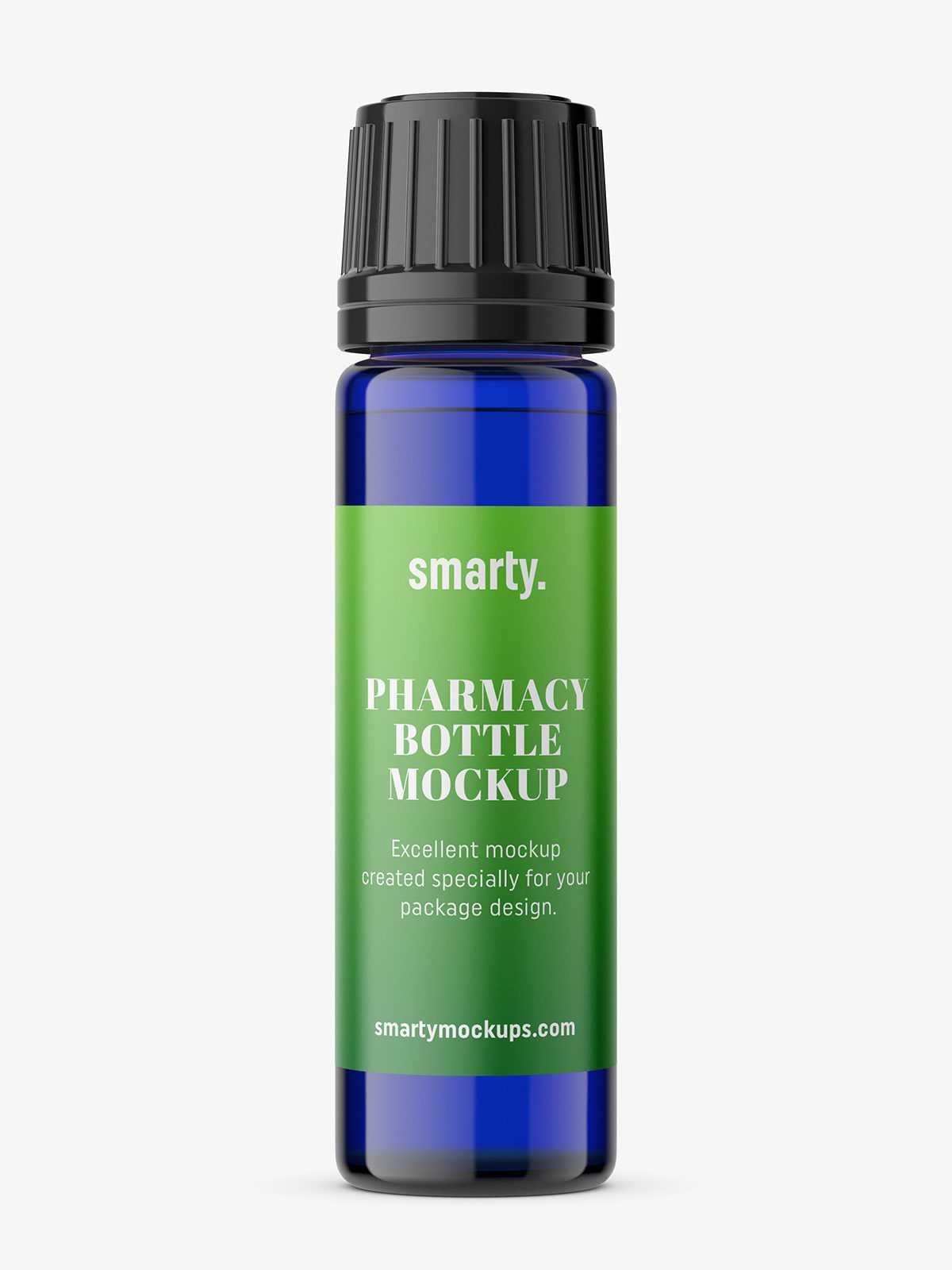 Free cobalt bottle mockup / 10ml