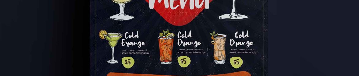 Free Cocktail Menu Template (PSD)