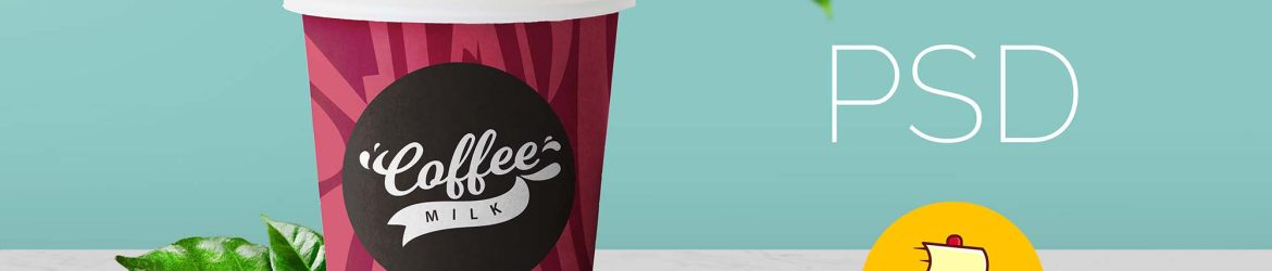 Free Coffee Cup with Sleeve Mockup (PSD)