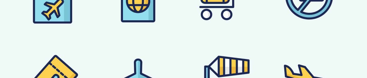 Free Colored Airport Vector Icons (Ai)