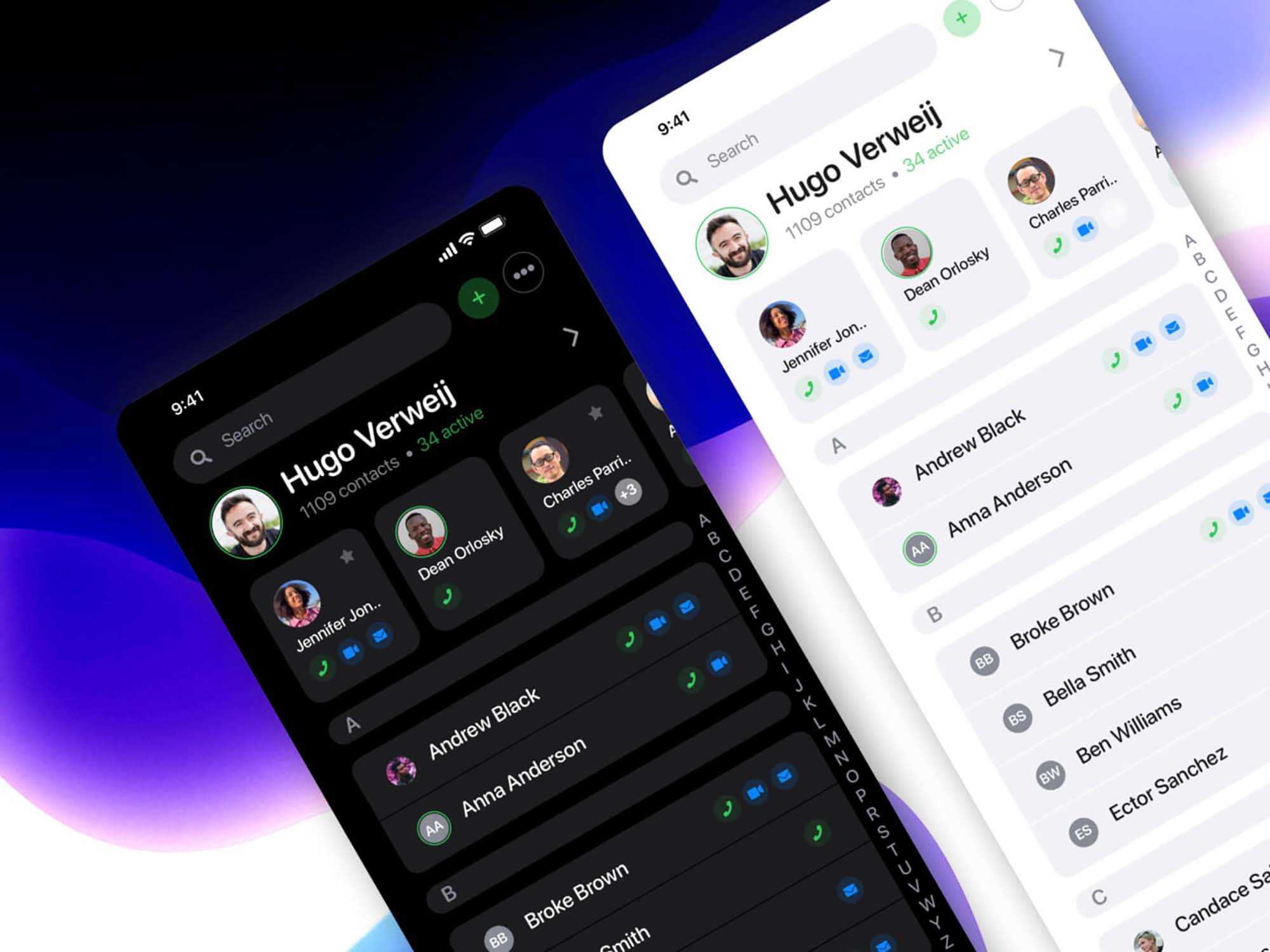 Free Contacts App UI Kit Template (Sketch)
