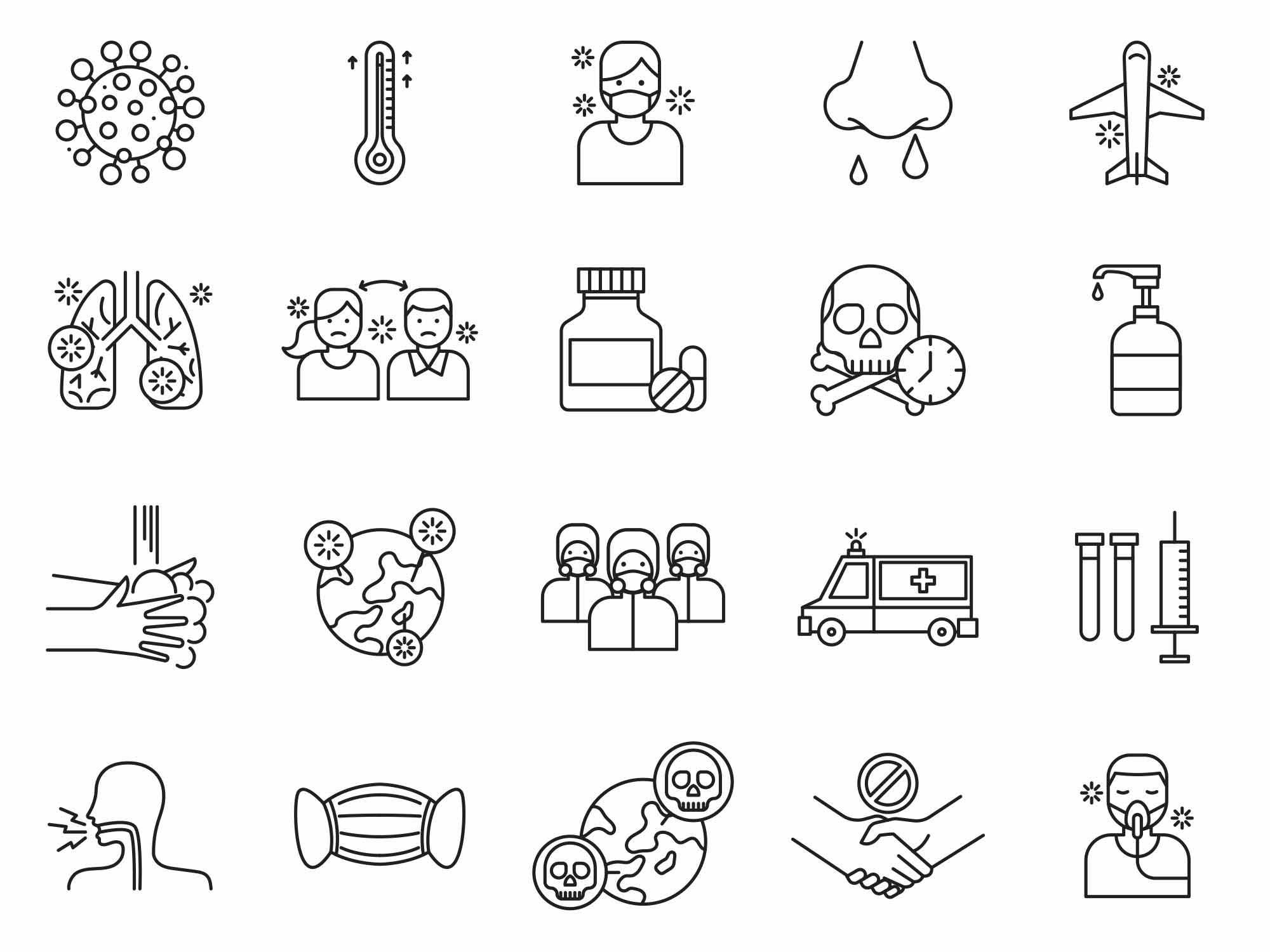 Free Coronavirus Vector Icons (AI)