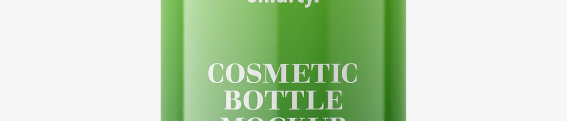 Free cosmetic bottle mockup / glossy