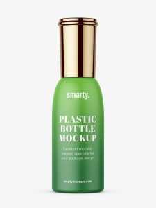 Free cosmetic bottle with metallic cap mockup