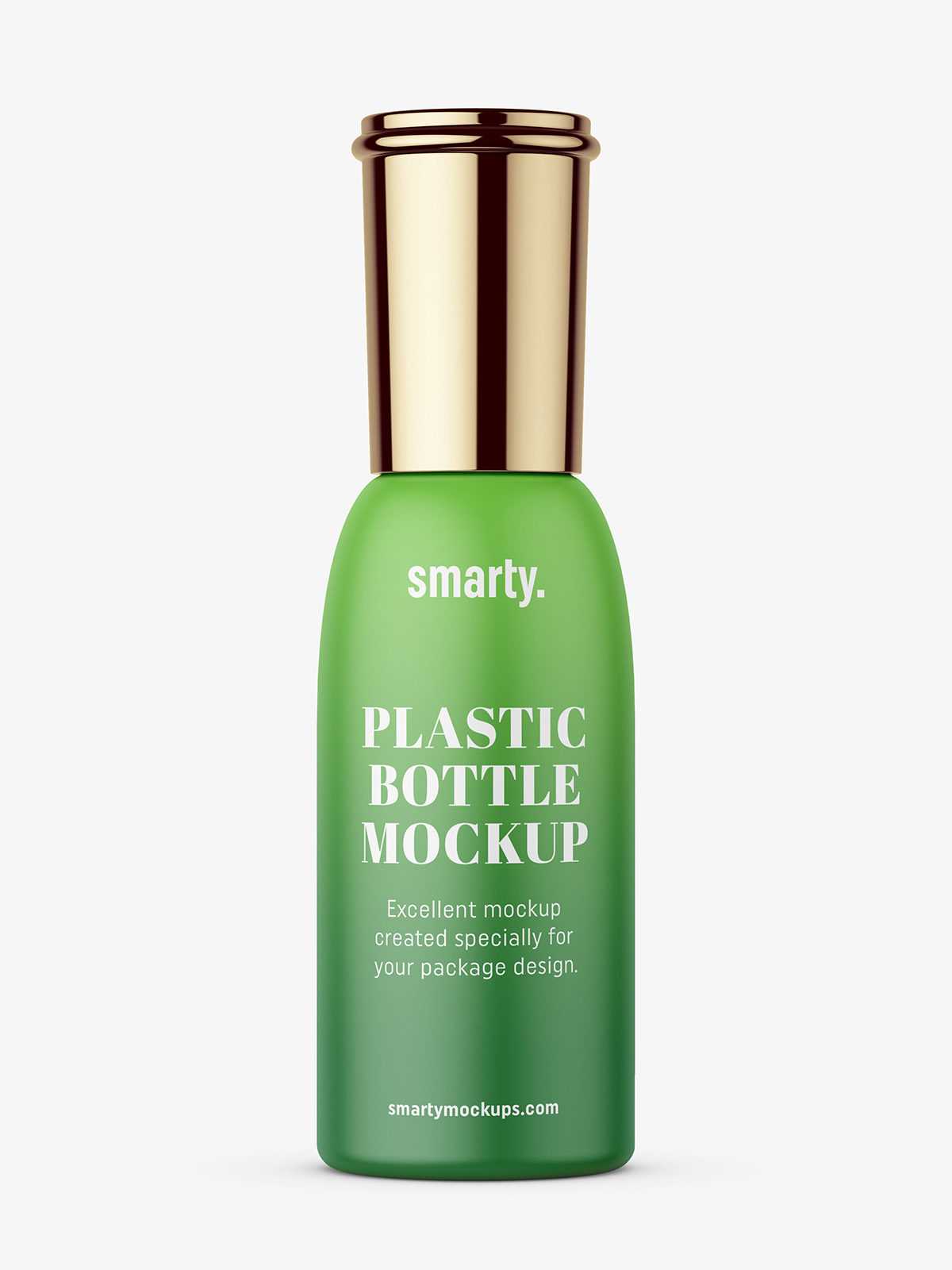 Free cosmetic bottle with metallic cap mockup