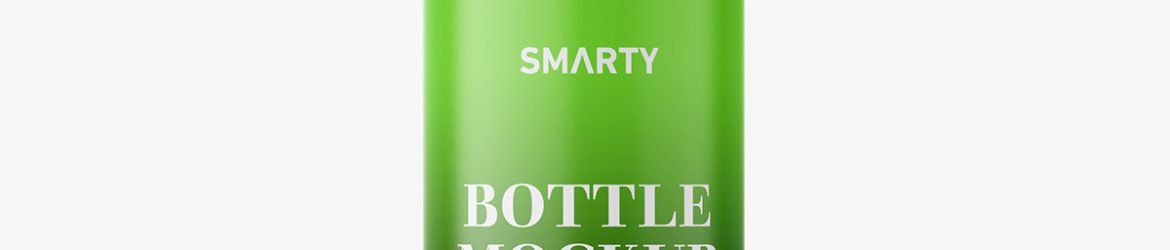 Free cosmetic bottle with mist spray mockup / green