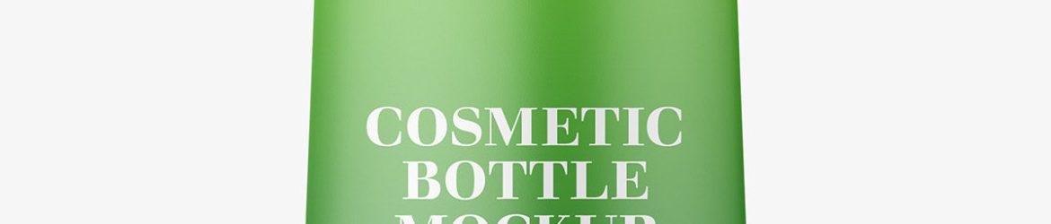 Free cosmetic bottle with pump mockup