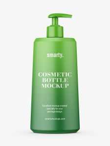 Free cosmetic bottle with pump mockup