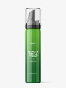 Free cosmetic foam bottle mockup / glossy