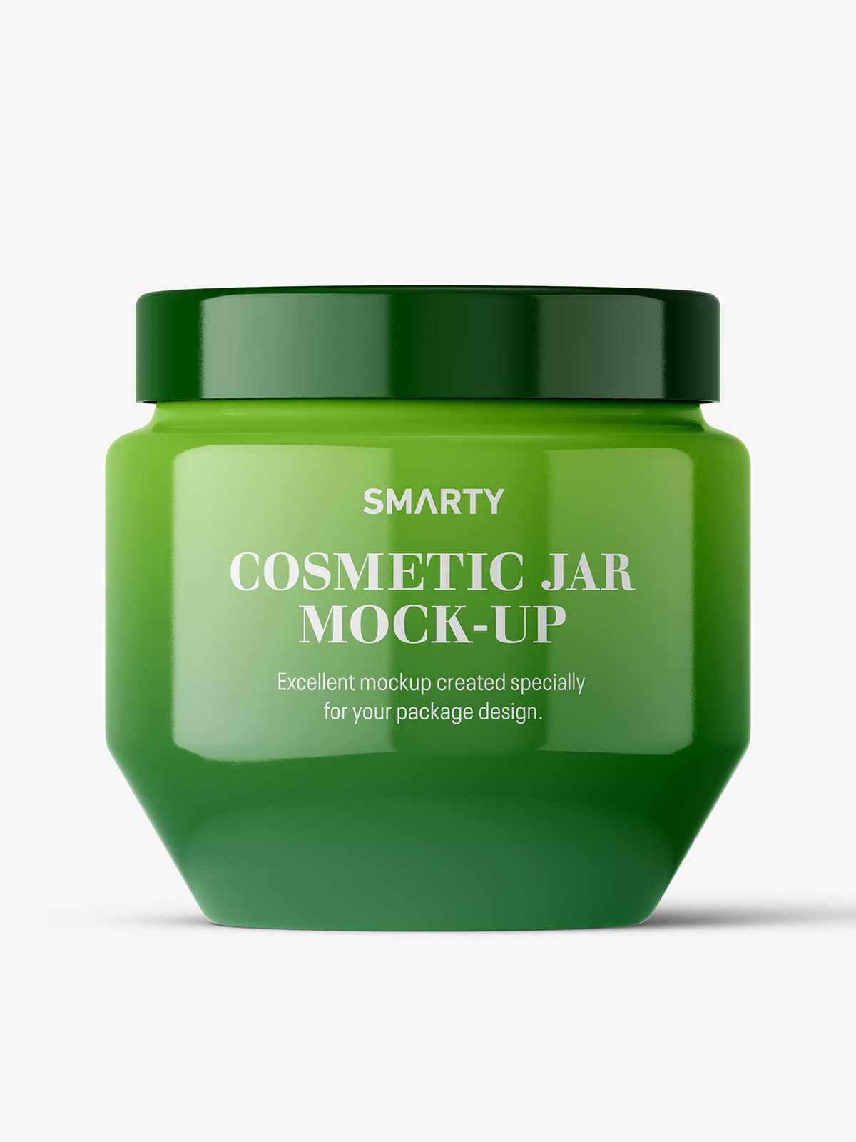 Free cosmetic glossy jar mockup