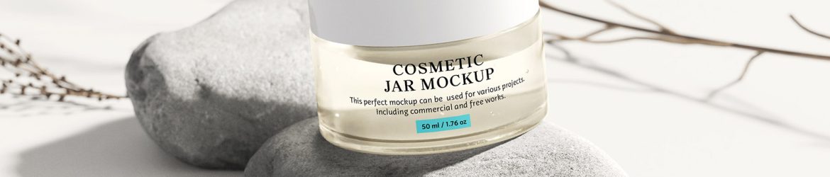Free cosmetic jar mockup