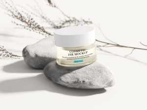 Free cosmetic jar mockup