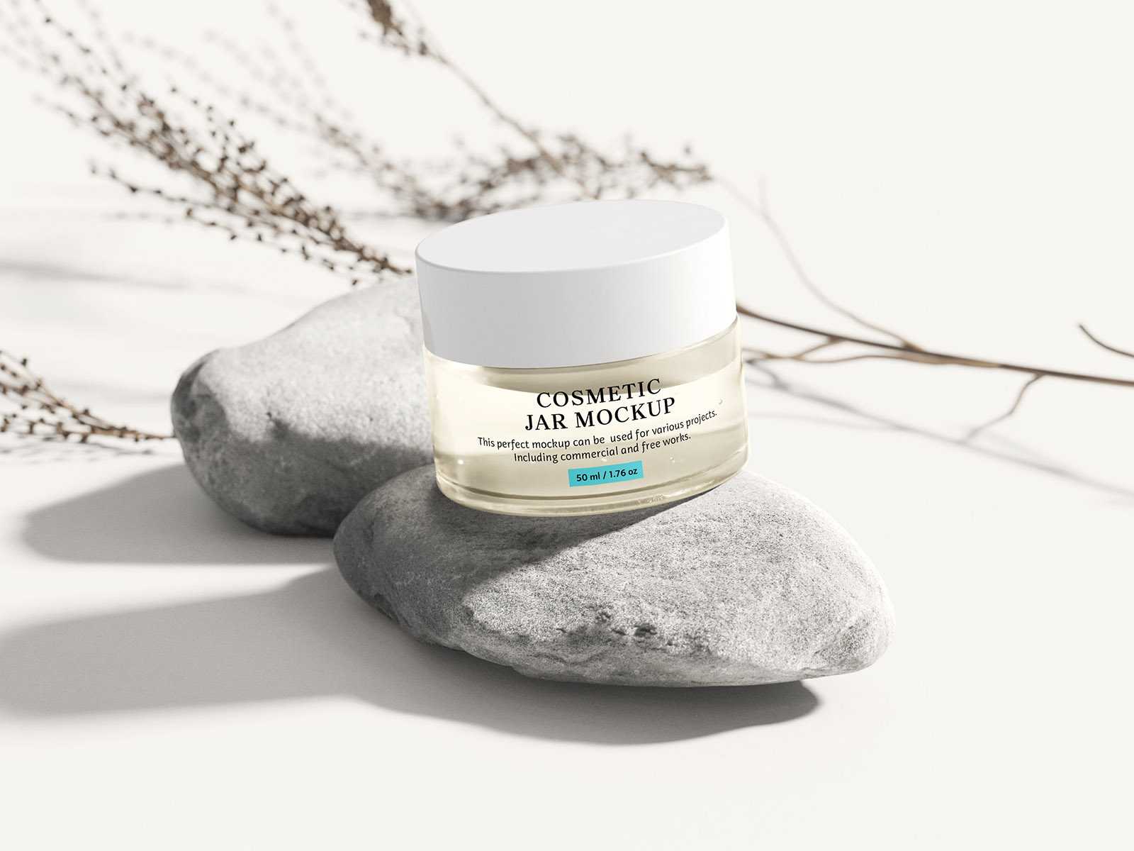 Free cosmetic jar mockup