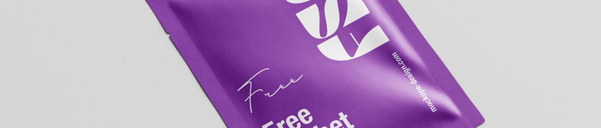 Free cosmetic sachet mockup Free cosmetic sachet mockup