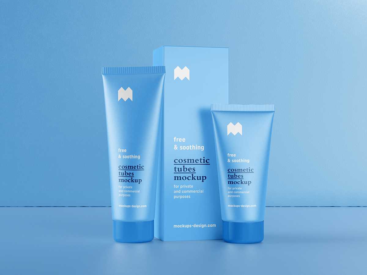 Free cosmetic tubes mockup