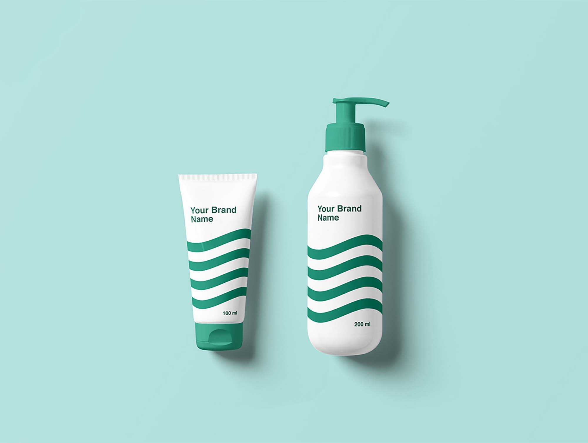 Free Cosmetics Bottles Mockup (PSD)