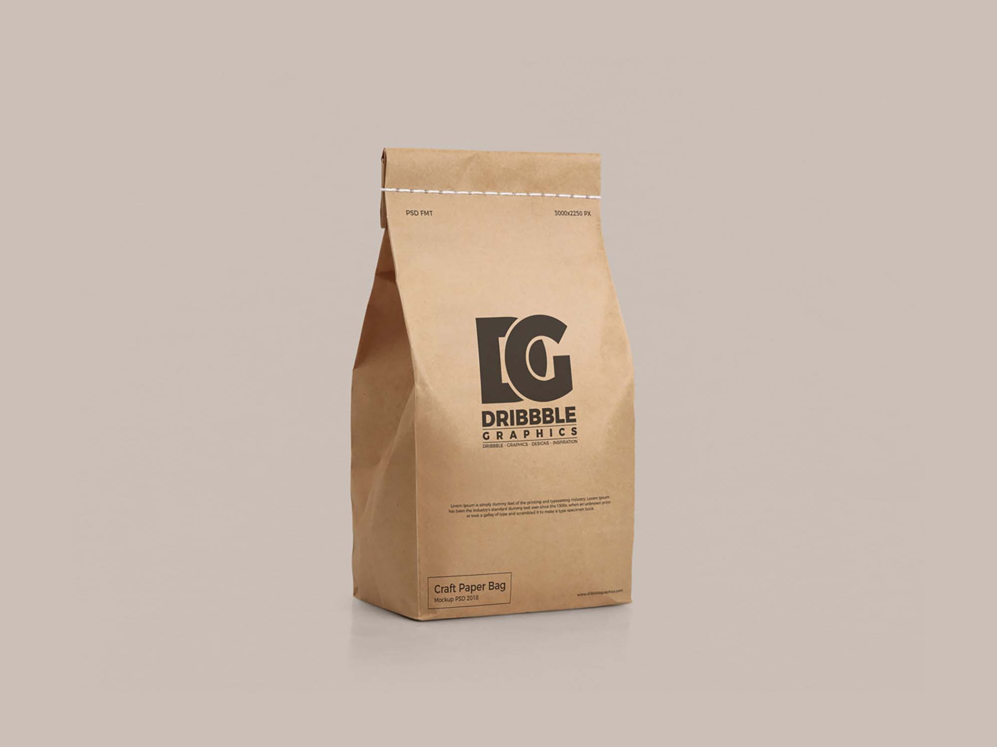 Free Craft Paper Bag Mockup (PSD)